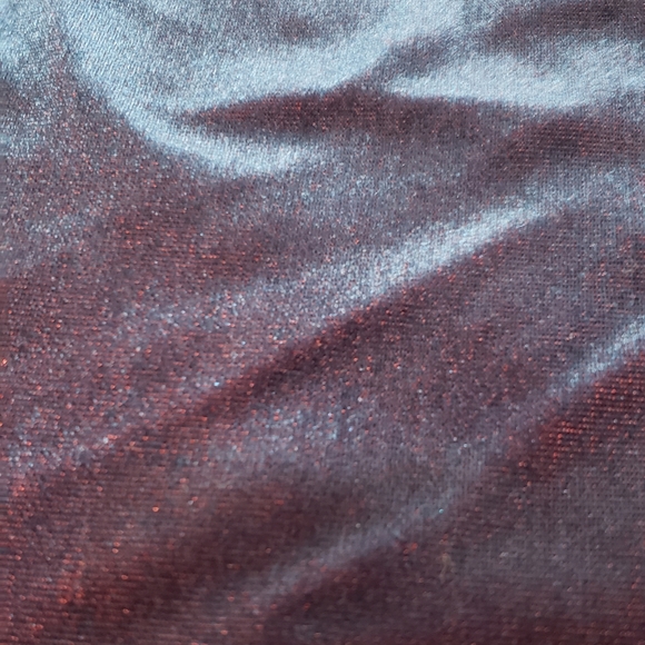 Geneva s irredescent asymmetrical top wide leg pant stretchy velour - Picture 7 of 9